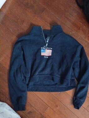 H&M Divided Black Zip-Up Top